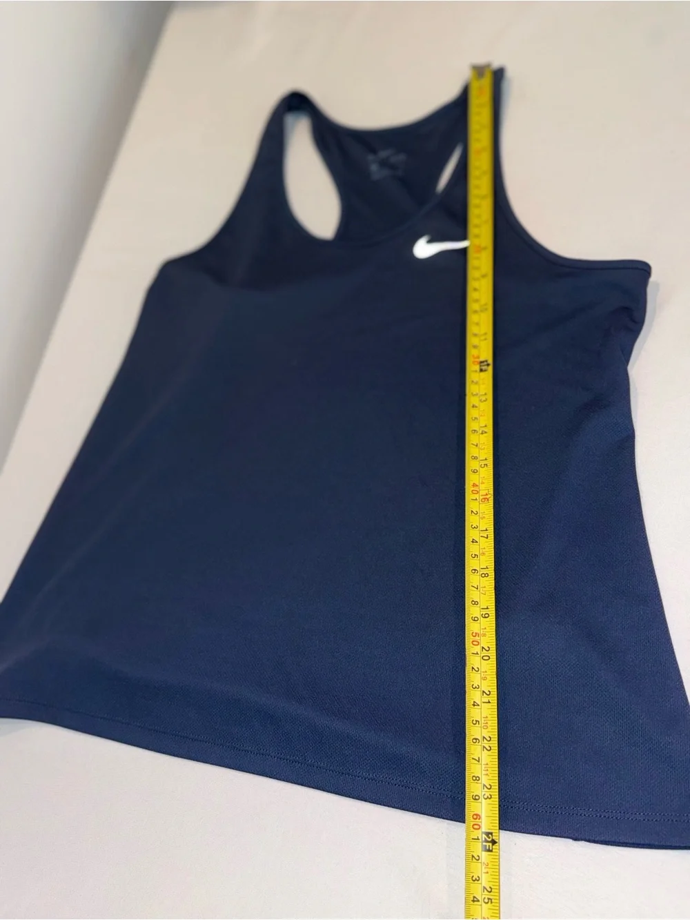 Nike Dri-Fit Logo Women's Navy Blue Racerback Athletic Tank Top Size Medium